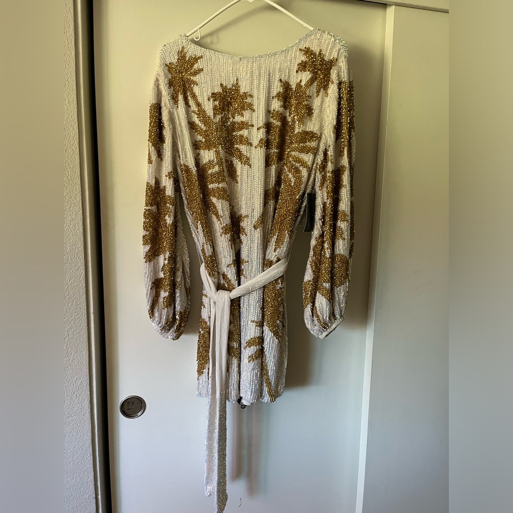 Retrofete Grace Palm Sequin dress